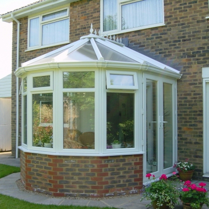 White uPVC outdoor conservatory