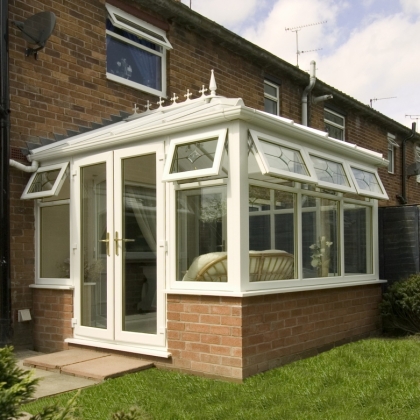 Side view of a glazed uPVC extension