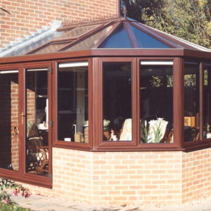 Glazed extension with rosewood