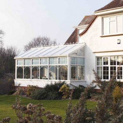 Big Glazed uPVC extension with big house