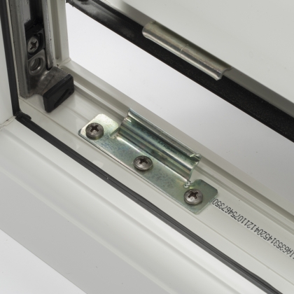 Inside view of uPVC Casement window locking mechanism