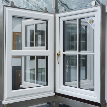 Casement window in a showroom