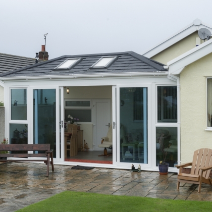 wet open PVCu sliding patio doors