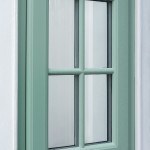 outside view of a green  uPVC coloured window