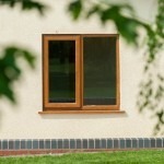 Woodgrain uPVC with coloured glass