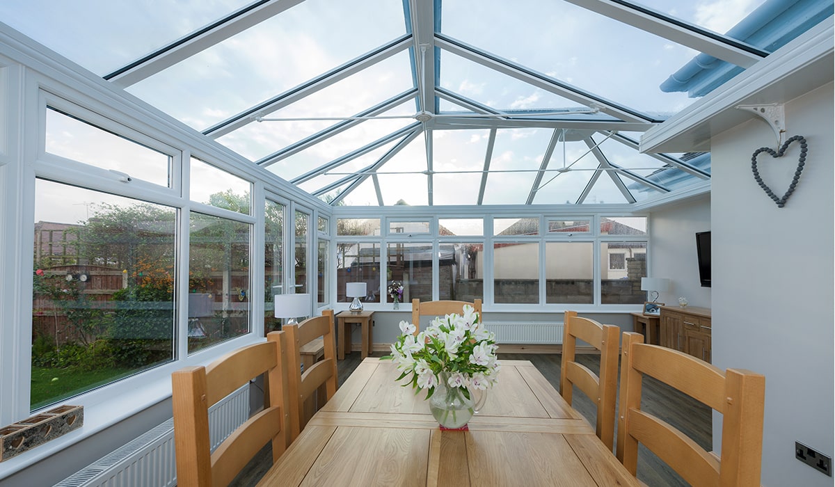 Let-to conservatory from interior